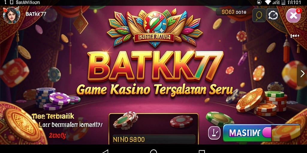 Screenshot utama BATIK77 menunjukkan gameplay menarik Kasino.