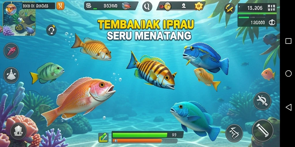Tampilan gameplay Tembak Ikan yang seru dan menantang.