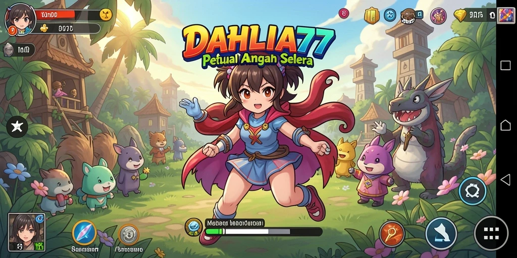 Screenshot gameplay DAHLIA77 dengan karakter anime yang keren.
