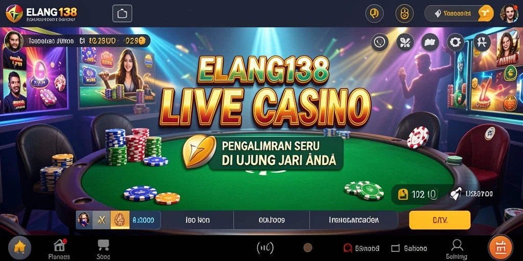 Tampilan gameplay ELANG138 menampilkan dealer profesional dan suasana kasino yang hidup.