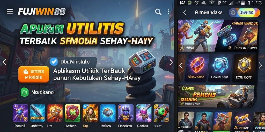 Tampilan utama FUJIWIN88 yang menampilkan berbagai fitur utilitas.