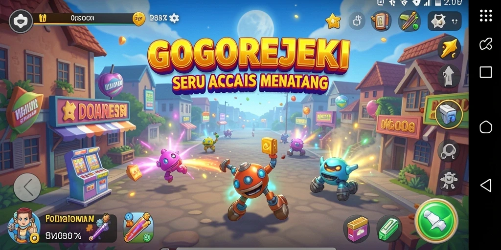 Screenshot GOGOREJEKI menampilkan aksi seru dalam permainan Arcade.