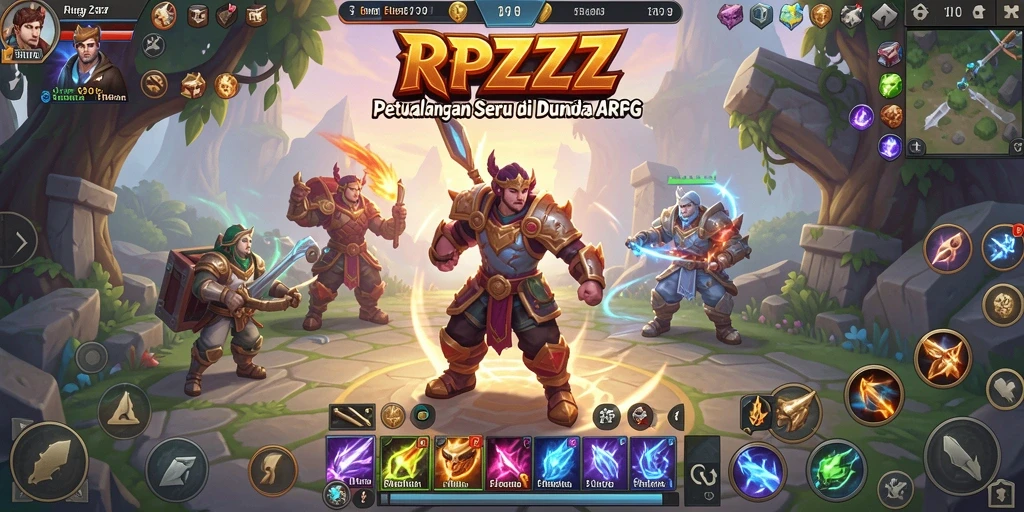 Screenshot gameplay RPZZZ menampilkan pertarungan dinamis yang mendebarkan.