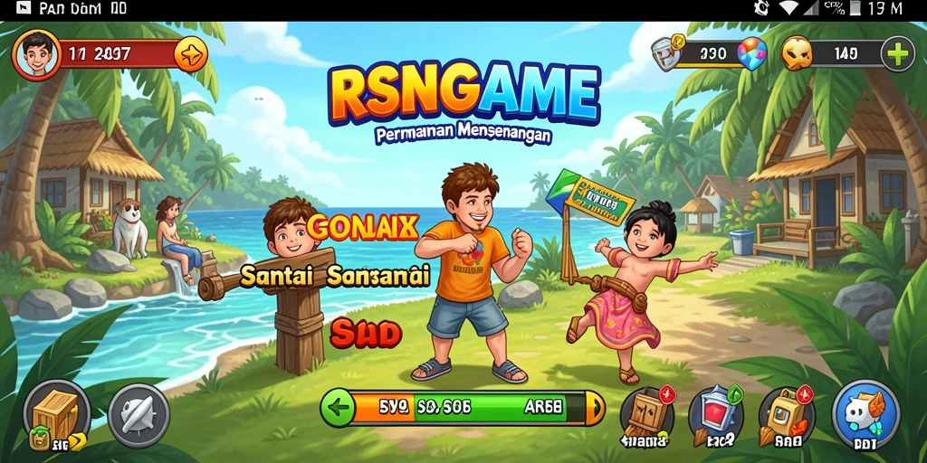 Screenshot RSNGAME menampilkan gameplay yang ceria dan interaktif.