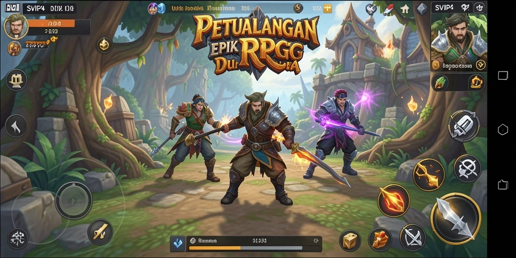 Tampilan epic gameplay RPG SVIP4 penuh aksi.